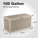 102 Gallon Outdoor Storage Box Waterproof, UV Resistant Resin Deck Box with Hydraulic Rod, Lockable Design and Enhanced Durability for Patio, Garden, and Poolside Use by GreenHaven Gardens