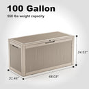 102 Gallon Outdoor Storage Box Waterproof, UV Resistant Resin Deck Box with Hydraulic Rod, Lockable Design and Enhanced Durability for Patio, Garden, and Poolside Use by CozyNest Decor