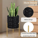 ARNIS Modern Planter Pots, Set of 2 Large Planters with Stand, Decorative Planters, Metal Pots with Drainage Holes for Living Room, Office, Garden or Balcony, 10.5 &12.25 Inch, Matte Black by CozyNest Decor