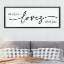 LuZhiQiang All Of Me Loves All Of You Wall Decor Art 40"×15" Master Bedroom Above Over Bed sign Love Quotes Large Framed Wooden Wall Hanging (Black) by CozyNest Decor