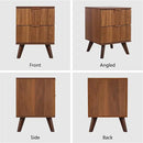 Fluted Nightstand Set of 2, Mid Century Modern 2 Drawer Dresser for Bedroom, Small Dresser Night Stand Side Table End Table with Wood Fluted Drawer Storage for Bedroom Closet(Walnut) by CozyNest Decor