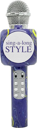 Sing-Along Bling Bluetooth Karaoke Microphone and Bluetooth Stereo Speaker All-in-One (Swirl Purple) by TinyTreasures Baby Boutique