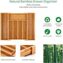 Utoplike Bamboo Cutlery Tray Silverware, Drawer Dividers for Kitchen Utensils, Flatware Tray Drawer Insert for knives, Gadgets and Garage Tools, Office Supplies by CozyNest Decor