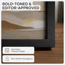 Homeforia Black Wooden Frame 18x24, High End Oak 18x24 Wood Picture Frames with Mat 16x20 Photo, 18 x 24 Poster Frame Matted to 16 by 20 Print, 24x18 Hanging Frames, Tempered Glass, Wall Kit, Set of 1 by CozyNest Decor