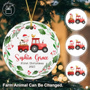 Unifury Personalized Baby First Christmas Ornament 2024, Adorable Keepsake for Babies First Christmas Tree, Holiday Decor for Celebrating Ceramic Babys 1st Christmas Ornament 2024, Farm Animal by TinyTreasures Baby Boutique
