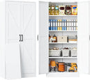 SISESOL Metal Storage Cabinet with 2 Doors and 5 Shelves,61 inch White Pantry Storage Cabinet,Large Farmhouse Pantry Cupboard for Home,Kitchen,Dining/Living Room by CozyNest Decor