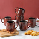 Hasense Coffee Mugs 8 oz, Ceramic Small Espresso Cups Set of 6, Mini Cups with Handle for Coffee, Tea and Cocoa, Modern Mugs for Mother's Day Gift, Dishwasher & Microwave Safe, Red by CozyNest Decor