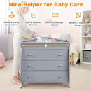 Costzon 3-Drawer Changing Table, Infant Diaper Changing Station with Drawers, Safety Rails & Strap, Baby Changing Table Dresser for Nursery, Easy Assembly (Gray) by CozyNest Decor