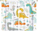 Dinosaur Curtains for Kids Boys Girls Home Decor Childish Cute Dino Animals Print Pattern Rod Pocket Blackout Window Drapes for Nursery Baby Bedroom Playroom W36xL63in 2 Panels by TinyTreasures Baby Boutique