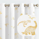 Vangao Kids Curtains White Drapes Dinosaur Curtains for Boys Kids Nursery Girls Room Golden Dino Foil Print Light Filtering Grommet Top Window Drapes 84 Inches Length 2 Panels by TinyTreasures Baby Boutique