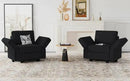 Belffin Modular Sectional Arm Accent Chair with Storage Seat Velvet Armchair Single Sofa Club Chair Black by CozyNest Decor