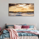 Framed Sunset Ocean Wall Art - Canvas Wall Decor Glow Sea Scene Nature Landscape Prints Sunset Over the Ocean Painting Artwork Living Room Bedroom Office Home 24" x 48" by CozyNest Decor