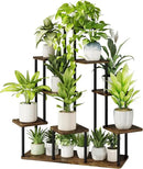 Bamworld Large Plant Stand Indoor, 9 Tier Tall Metal Plant Shelf for Multiple Plants, Tiered Flower Stand for Patio Garden Balcony Living Room Bedroom(Brown) by GreenHaven Gardens