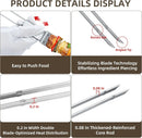 Skewers for Grilling, 17inch （6PCS）Double Fork Flat Stainless Steel Kabob Skewers with Slider, Reusable Metal BBQ Skewer for Meat, Vegetable, BBQ Accessories by GreenHaven Gardens