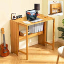 31.5" Bamboo Folding Desk,Space-Saving Computer Desk for Small Spaces, Foldable Study Table for Bedroom, Home Office, Dorm, Apartment（Natural） by CozyNest Decor