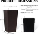 30in Tall Large Plant Pots Planter-Self-Watering Indoor/Outdoor Planting with Drain Holes, Water Level Monitor, Inner Bucket for Front Porch Patio, Brown Large by CozyNest Decor
