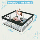 TOREVSIOR Foldable Baby Playpen with Mat, 50"×50" Collapsible Play Pen for Babies and Toddlers, Indoor & Outdoor Kids Safety Play Pen, Portable Play Yard, Foldable Baby Playpen with 50 Ocean Balls by TinyTreasures Baby Boutique