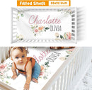 Custom Crib Bedding Set - Highland Cow Design Personalized Name Baby Nursery Bed 3 Pcs Set - Chic Soft Blanket with Dotted Backing, Sheet, Pillowcase for Newborn Girls Boys Gifts Color02 by TinyTreasures Baby Boutique