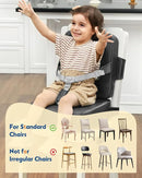 HOMEAL Booster Seat for Kitchen Chair - Toddler Booster Seat for Dining Table - Dining Seat with Adjustable Straps - Non-Slip Base & Breathable Fabric - Dark Gray by TinyTreasures Baby Boutique
