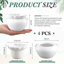 4 Set 4 Inch African Violet Pots Self Watering White Ceramic Planter Highly Absorbent Inner Planter Pot for Indoor Plants Plant Lovers Ideal Plant Pot Thriving Plant Flower Maintenance