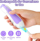 Baby Nail Trimmer Electric, 6 in 1 Rechargeable Baby Nail Clippers Manicure Set Grooming Kit for Toddler Infant or Adults (Purple) by TinyTreasures Baby Boutique
