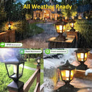 Solar Post Flame Light, Outdoor Deck Fence Post Cap Top LED Light wih Flickering Flame, Waterproof, 4x4 5x5 6x6, Outdoor Garden Firefly String Lights, 30 Leds, (Pack of 2) by GreenHaven Gardens