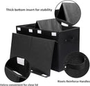popoly Large Toy Box Chest Storage with Flip-Top Lid, Collapsible Kids Storage Boxes Container Bins for Toys, Playroom Organizers, 25"x13" x16" (Linen Black) by TinyTreasures Baby Boutique