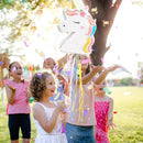 WERNNSAI Foldable Unicorn Piñata - Pull String Unicorn Birthday Party Supplies Extendable Unicorn with Blindfold Bat and Tassels Unicorn Birthday Party Decoration Games Folding Piñatas for Kids by TinyTreasures Baby Boutique