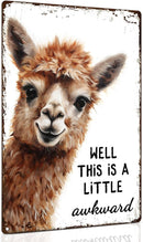 ALKB Funny Alpaca Metal Signs Farmhouse Bathroom Wall Decor Alpaca Lovers Gift 8 x 12 Inch by CozyNest Decor