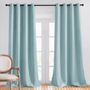 NICETOWN Sky Blue Curtains for Kids Room - Triple Weave Microfiber Home Thermal Insulated Solid Ring Top Blackout Panels/Drapes for Bedroom(Sky Blue, Set of 2, 52 x 95 Inch) by TinyTreasures Baby Boutique
