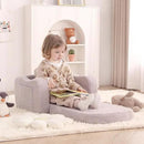 Welnow 2-in-1 Kids Sofa Chair, Convertible Toddler Chair Flip Out Children Sofa Chair with Wave Armrests Folding Kids Play Sofa with Side Pockets & Removable Cover Armchair for Girl or Boy by CozyNest Decor