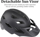 Kids Bike Helmet, Youth Toddler Boys Girls Helmets, 2 Size Adjustable for Ages 2-3-5-8-14 Years, Child Helmet with Visor and LED Light, Lightweight Multi-Sport Bicycle Scooter Cycling Helmets by TinyTreasures Baby Boutique