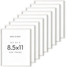 HAUS AND HUES 8.5 x 11 Picture Frame Set of 9 - Certificate Frames 8.5 X 11, 8.5x11 Picture Frame 8.5x11 Frame Natural Wood Frame (White Oak) by CozyNest Decor