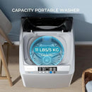 Euhomy 1.59 Cu.Ft. Portable Washing Machine, 11 LBS Capacity, 8 Functions, 8 Water Levels,Full Size Washing Machine with Drain Pump and LED Display for Apartments, RVs, Homes, Gray
