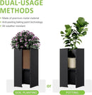 Set of 2 Planter Box Outdoor 30"H x 14.4"W x 13.6"D- Tall Planters for Outdoor Patio/Porch, All-Weather with Anti-dumping Kit, Durable Galvanized Steel, Modern Design for Plants, Flower, Garden by CozyNest Decor