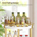 Lazy Susan Organizer, Rotating Spice Rack, 2 Tier Spice Turntable Organizer, Industrial Turntable Spice Holder, for Kitchen Countertop and Cabinet, Compact and Versatile, White and Gold SR22DW by CozyNest Decor