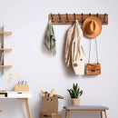 Coat Rack Wall Mount, Wooden Heavy Duty Coat Rack for Wall,8 Triple Coat Hanger Hooks for Hanging Coats,Jacket,Hat,Clothes (Brown, 8 Hooks) by CozyNest Decor