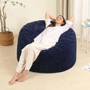 Memory Foam Bean Bag Chair for Adults/Teens, Bean Bag Sofa with Fluffy Removable Cover, for Living Room Bedroom, 3FT Blue by CozyNest Decor