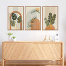 KAIRNE Boho Canvas Wall Art,Tropical Palm Leaf Wall Decor,Mid-Century Geometric Illustrations Set of 3(16”X24”),Abstract Line Pictures,Modern Botanical Prints for Living Room Bedroom Dining Room Decor by CozyNest Decor