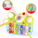 Fisca 3 in 1 Musical Instruments Toys, Electronic Piano Keyboard Xylophone Drum Set - Learning Toys with Lights for Baby & Toddler 1 2 3 Year Old Boys and Girls by TinyTreasures Baby Boutique