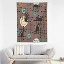 ICMOLYYENLO Boho Medieval Cat Tapestry, Abstract Atomic Starburst Geometric Aesthetic Art Wall Hanging For Bedroom Living Room Dormitory 50x60 Inches by CozyNest Decor