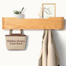 Coat Rack Wall Mount with Hidden Hooks Entryway Hanging Shelf Modern Wood Coat Hanger for Bedroom Kitchen Hallway Bathroom (Oak, 20.9 Inch Long) by CozyNest Decor