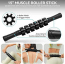 5 in1 Foam Roller Set for Deep Tissue Muscle Massage, High Density Fitness Exercise Foam Roller, Massage Roller, Massage Ball, Resistance Band, for Whole Body (Black) by CozyNest Decor