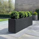 SUNNYPARK Set of 2 Large Rectangular Planter with Removable Liner, All-Weather PE Rattan Modern Planters Indoor Outdoor Flower Plant Pots Garden Box Patio Yard Front Porch Deck by CozyNest Decor