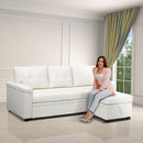 Naomi Home Laura Sectional Sofa White/Air Leather by CozyNest Decor