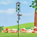 BAYN 57” Bird Houses Stake for Outside, Metal Wild Bird Feeder Double-Hole Birdhouse Stake with Cylinders Design Outdoor Decorations for Patio, Backyard, Garden by CozyNest Decor