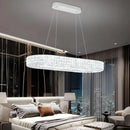 Modern Crystal Chandelier, Dia 40" Rectangular Chandelier for Dining Room,Chrome Rectangle Crystal Ceiling Light Luxury Oval Chandeliers for Living Room Kitchen Island by CozyNest Decor