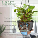 Hanging Planters for Indoor Outdoor Plants, 2 Pack Self Watering Hanging Pot with Drainage Holes & Removable Tray (Black, 10'') by GreenHaven Gardens