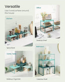 SONGMICS Cabinet Organizer Shelf, Set of 3 Kitchen Counter Shelves, Kitchen Storage, Spice Rack, Stackable, Expandable, Green UKCS220C01 by CozyNest Decor