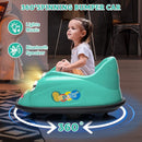 12V Bumper Car for Toddlers, Electric Toy Ride on Battery Car with Kids W/Parent Remote Control, 2-Speed, 360 Degree Spin, Music & LED Lights for Kids, Green by TinyTreasures Baby Boutique